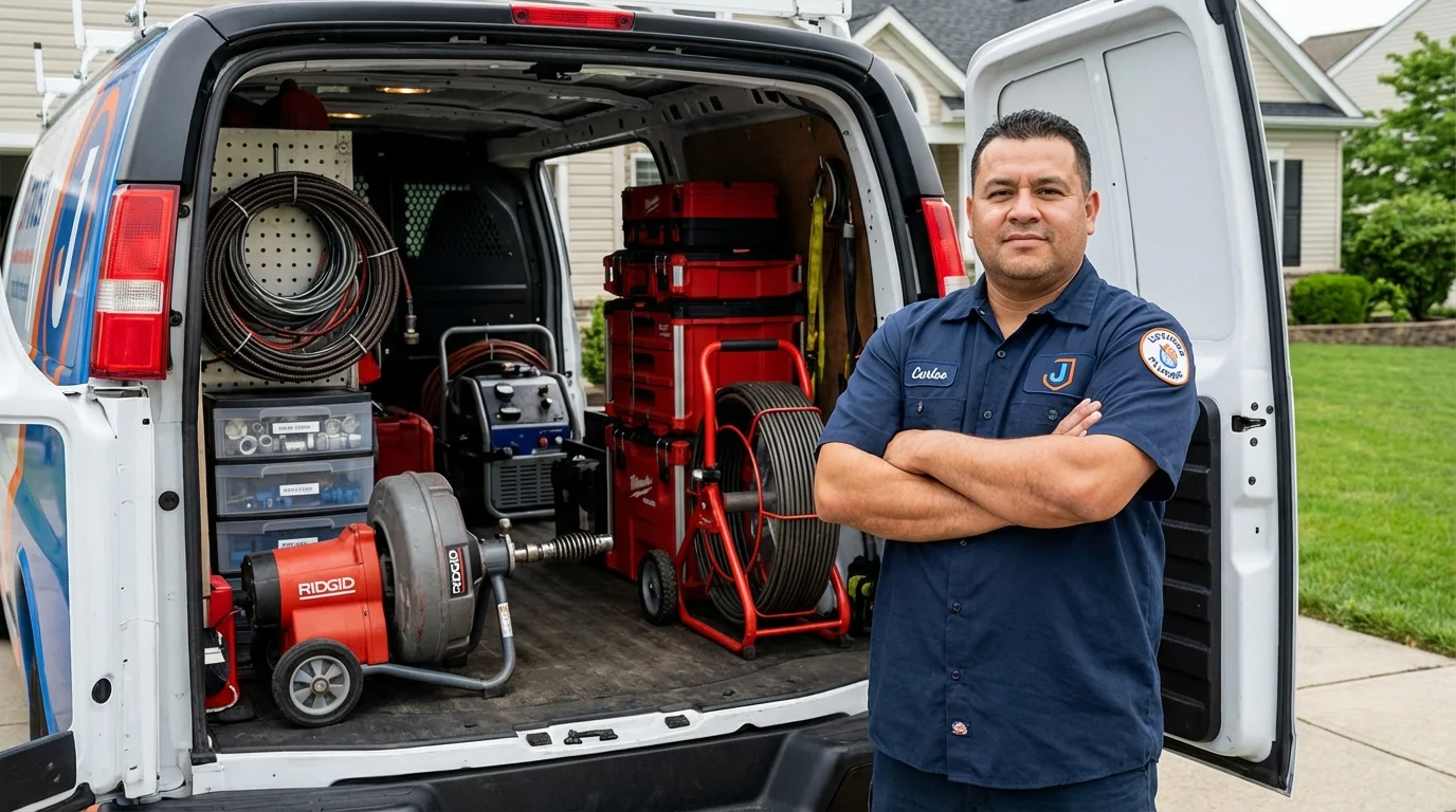 Professional drain cleaning equipment and Johns Plumbing LLC plumber in Manheim